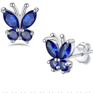 Bestyle butterfly sterling silver earrings